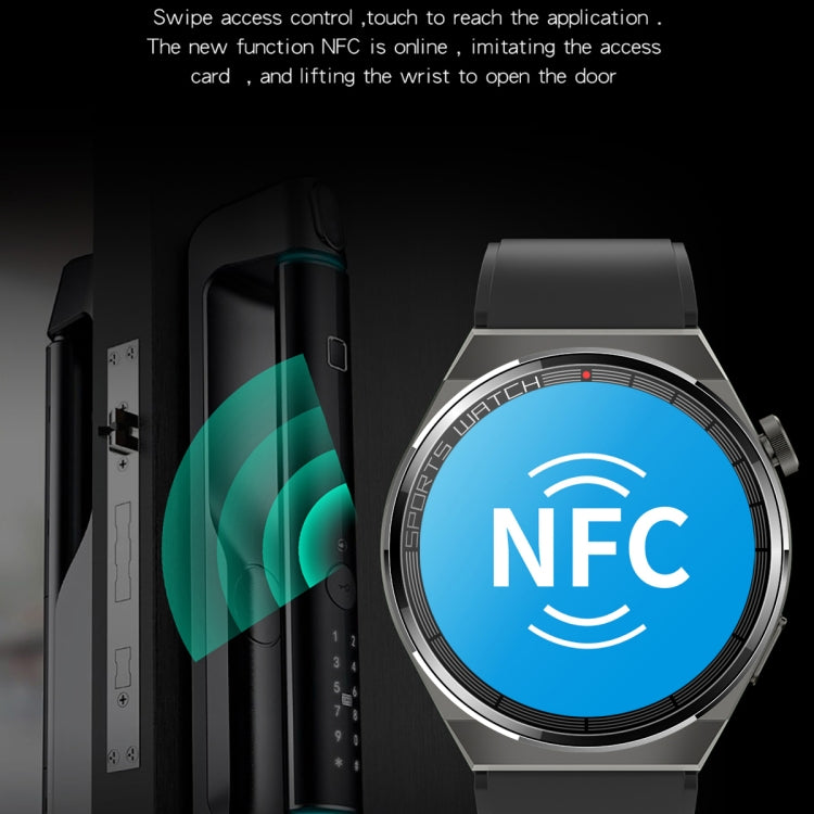 KT62 1.36 inch TFT Round Screen Smart Watch Supports Bluetooth Call/Blood Oxygen Monitoring, Strap:Leather Strap(Silver) - Smart Watches by PMC TechLife | Online Shopping South Africa | PMC TechLife