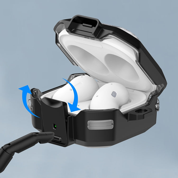 For Samsung Buds Live / Buds2 / Pro / 2Pro TPU + PC Transparent Carbon Fiber Wireless Earphones Protective Case With Switch(Black) - free shipping - PMC TechLife - Order now!