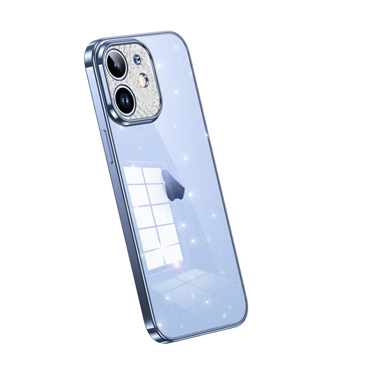 For iPhone 11 SULADA Electroplated Transparent Glittery TPU Phone Case(Blue) - iPhone 11 Cases by SULADA | Online Shopping South Africa | PMC TechLife | Buy Now Pay Later Mobicred