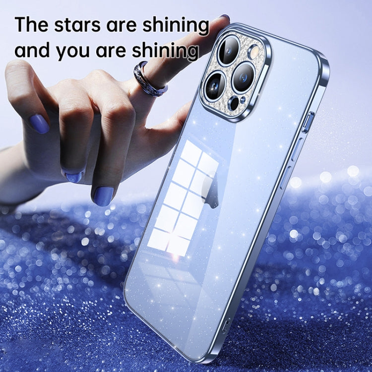 For iPhone 12 SULADA Electroplated Transparent Glittery TPU Phone Case(Purple) - free shipping - PMC TechLife - Order now!