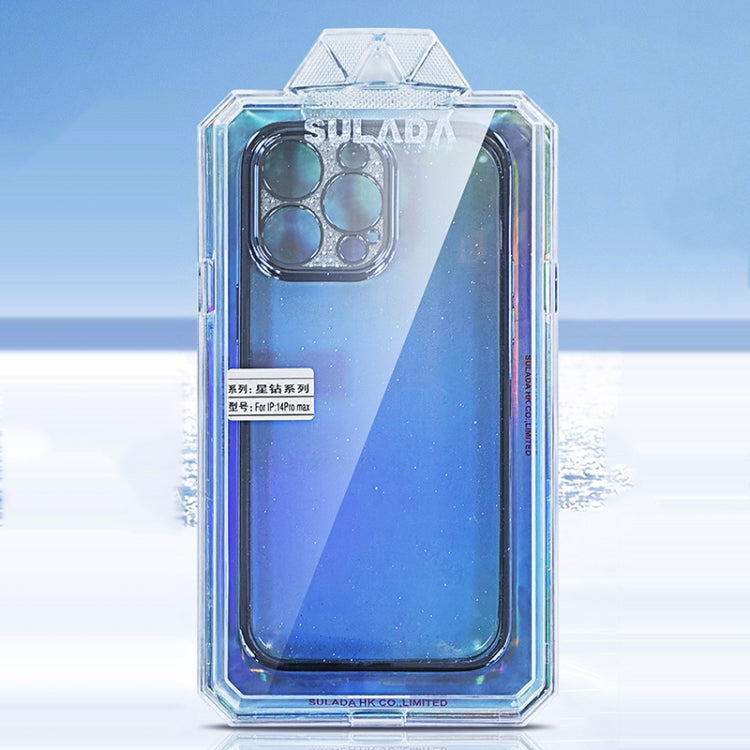For iPhone 12 SULADA Electroplated Transparent Glittery TPU Phone Case(Purple) - free shipping - PMC TechLife - Order now!
