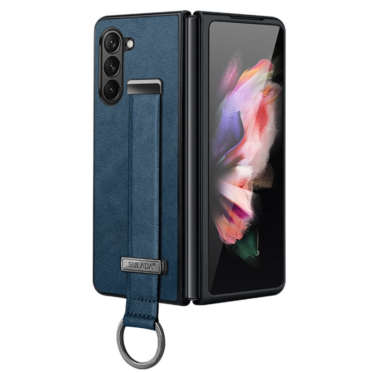 For Samsung Galaxy Z Fold5 SULADA PC + Leather Texture Skin Feel Shockproof Phone Case(Blue) - free shipping - PMC TechLife - Order now!