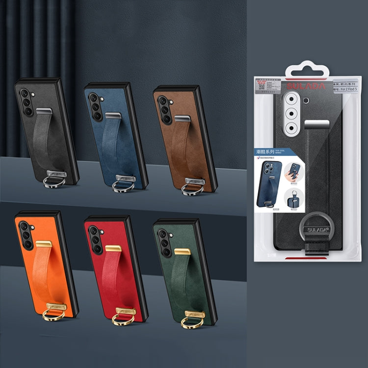 For Samsung Galaxy Z Fold5 SULADA PC + Leather Texture Skin Feel Shockproof Phone Case(Black) - free shipping - PMC TechLife - Order now!