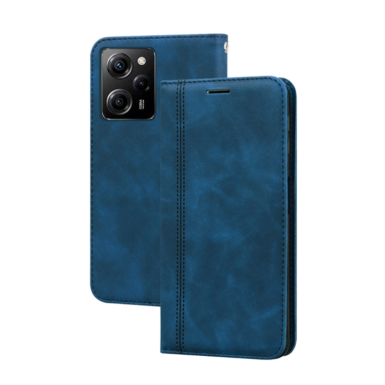 For Xiaomi Redmi Note 12 5G Global/Poco X5 Frosted Business Magnetic Horizontal Flip PU Phone Case(Blue) - free shipping - PMC TechLife - Order now!