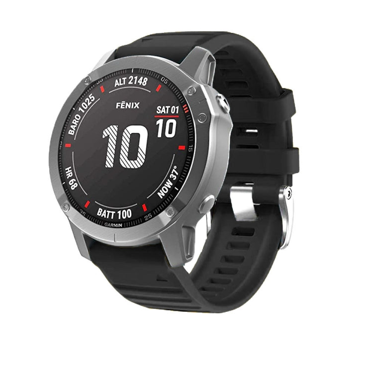 Compatible with Garmin Compatible witherunner 965 / 955 / 945 / 935 Screw Silver Steel Buckle Silicone Watch Band(Black) - free shipping - PMC TechLife - Order now!
