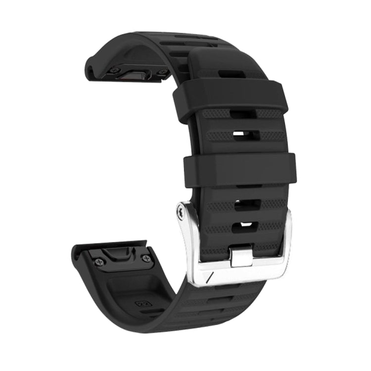 Compatible with Garmin Compatible witherunner 965 / 955 / 945 / 935 Screw Silver Steel Buckle Silicone Watch Band(Black) - free shipping - PMC TechLife - Order now!