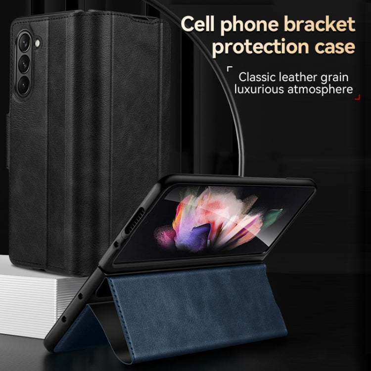 For Samsung Galaxy Z Fold5 SULADA All-inclusive Magnetic Snap Flip Leather Phone Case(Black) - free shipping - PMC TechLife - Order now!
