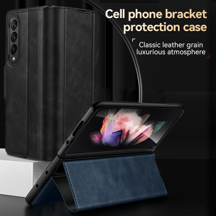 For Samsung Galaxy Z Fold4 / W23 SULADA All-inclusive Magnetic Snap Flip Leather Phone Case(Black) - free shipping - PMC TechLife - Order now!