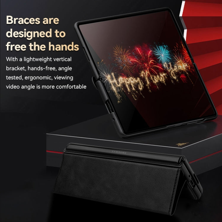 For Samsung Galaxy Z Fold4 / W23 SULADA All-inclusive Magnetic Snap Flip Leather Phone Case(Green) - free shipping - PMC TechLife - Order now!