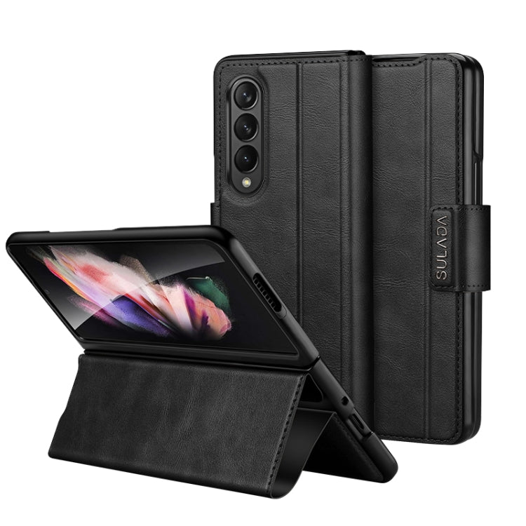 For Samsung Galaxy Z Fold3 / W22 SULADA All-inclusive Magnetic Snap Flip Leather Phone Case(Black) - free shipping - PMC TechLife - Order now!