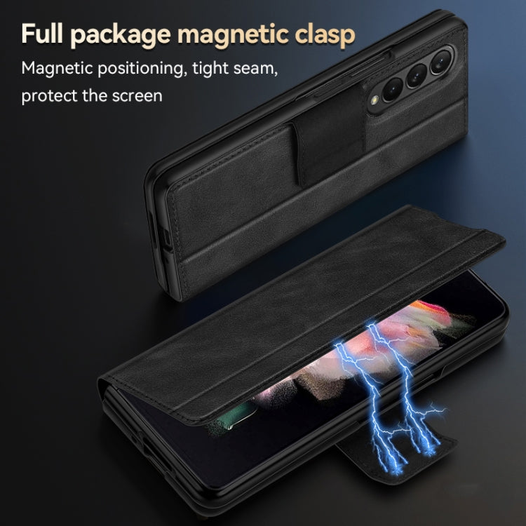 For Samsung Galaxy Z Fold3 / W22 SULADA All-inclusive Magnetic Snap Flip Leather Phone Case(Black) - free shipping - PMC TechLife - Order now!