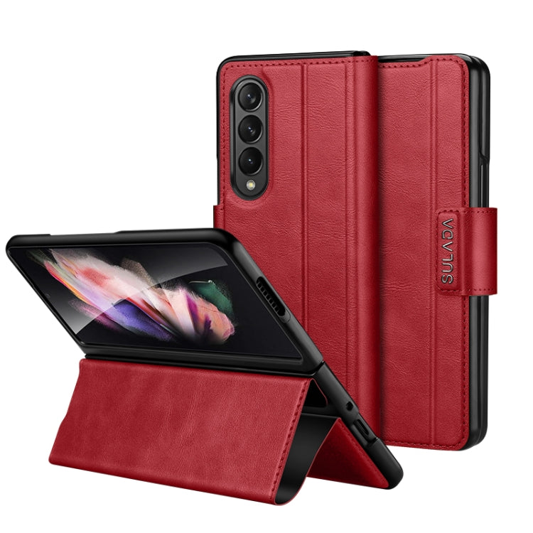 For Samsung Galaxy Z Fold2 / W21 SULADA All-inclusive Magnetic Snap Flip Leather Phone Case(Red) - free shipping - PMC TechLife - Order now!
