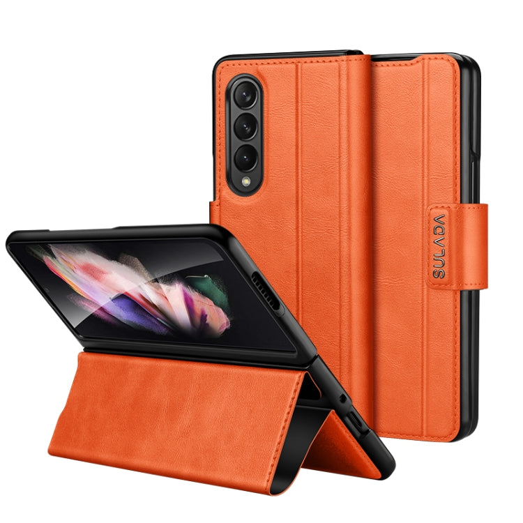 For Samsung Galaxy Z Fold2 / W21 SULADA All-inclusive Magnetic Snap Flip Leather Phone Case(Orange) - free shipping - PMC TechLife - Order now!