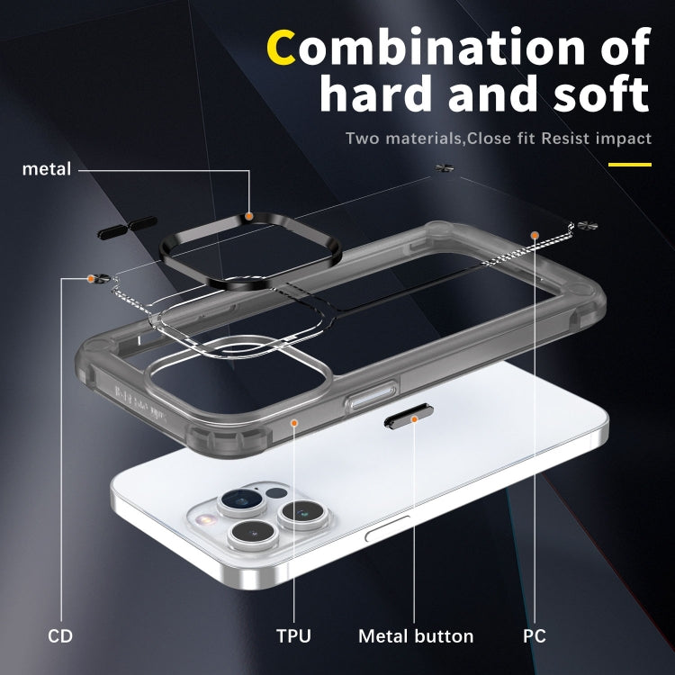 For iPhone 15 Pro Skin Feel TPU + PC Phone Case(Transparent Black) - free shipping - PMC TechLife - Order now!
