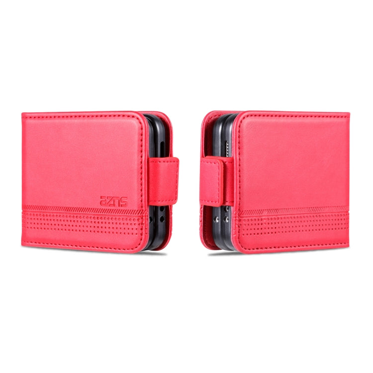 For Samsung Galaxy Z Flip5 5G AZNS Magnetic Calf Texture Flip Leather Phone Case(Red) - free shipping - PMC TechLife - Order now!
