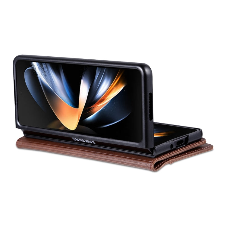 For Samsung Galaxy Z Fold5 5G AZNS Magnetic Calf Texture Flip Leather Phone Case(Dark Brown) - free shipping - PMC TechLife - Order now!