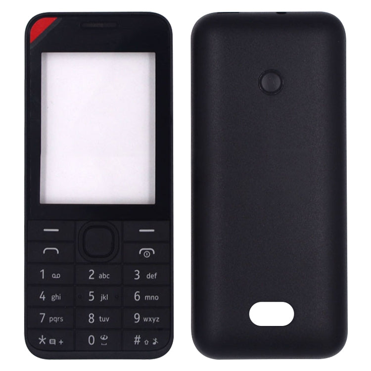 For Nokia 208 Full Housing Cover(Black) - Full Housing Cover by PMC TechLife | Online Shopping South Africa | PMC TechLife