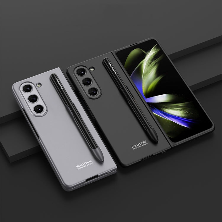 For Samsung Galaxy Z Fold5 GKK Ultra-thin Full Coverage Phone Flip Case with Pen Slot(Silver) - Galaxy Z Fold5 Cases by GKK | Online Shopping South Africa | PMC TechLife