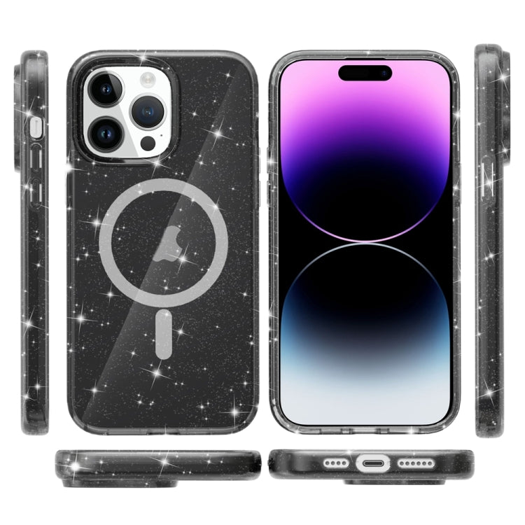 For iPhone 15 Pro Terminator Style Glitter Powder MagSafe Magnetic Phone Case(Black) - free shipping - PMC TechLife - Order now!