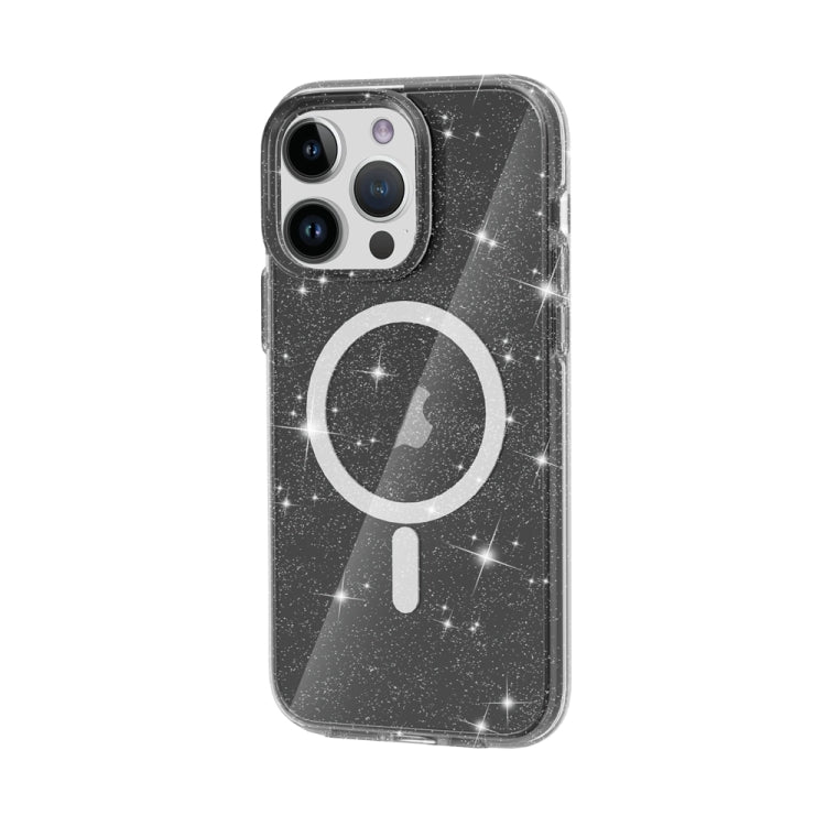 For iPhone 15 Pro Terminator Style Glitter Powder MagSafe Magnetic Phone Case(Black) - free shipping - PMC TechLife - Order now!