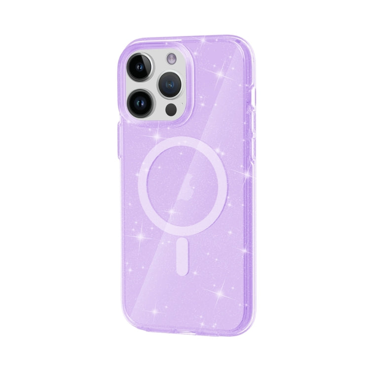 For iPhone 15 Pro Max Terminator Style Glitter Powder MagSafe Magnetic Phone Case(Purple) - free shipping - PMC TechLife - Order now!