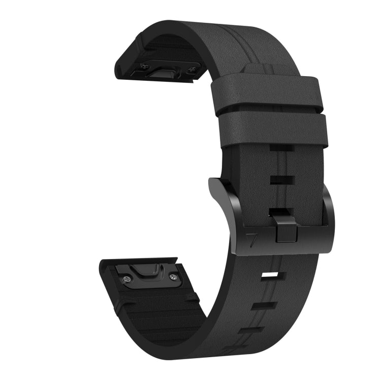 Compatible with Garmin Epix Pro 42mm Leather Steel Buckle Watch Band(Black) - free shipping - PMC TechLife - Order now!