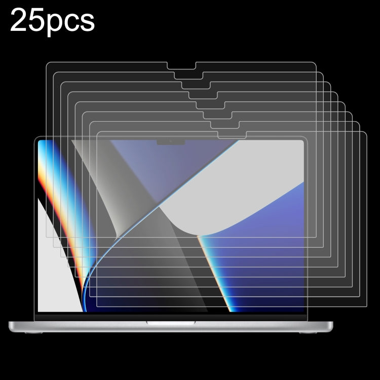 For MacBook Pro 16.2 inch A2485/A2780 25pcs 9H Laptop Screen Explosion-proof Tempered Glass Protective Film - Screen Protectors by PMC TechLife | Online Shopping South Africa | PMC TechLife