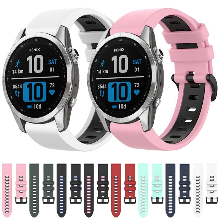 Compatible with Garmin Epix Pro 47mm Sports Two-Color Silicone Watch Band(Pink+Black) - free shipping - PMC TechLife - Order now!