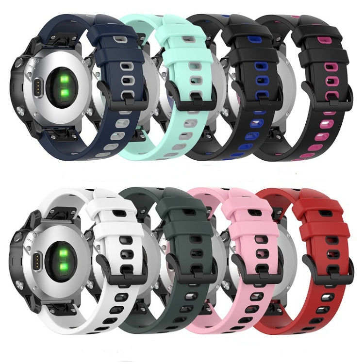 Compatible with Garmin Epix Pro 47mm Sports Two-Color Silicone Watch Band(Pink+Black) - free shipping - PMC TechLife - Order now!