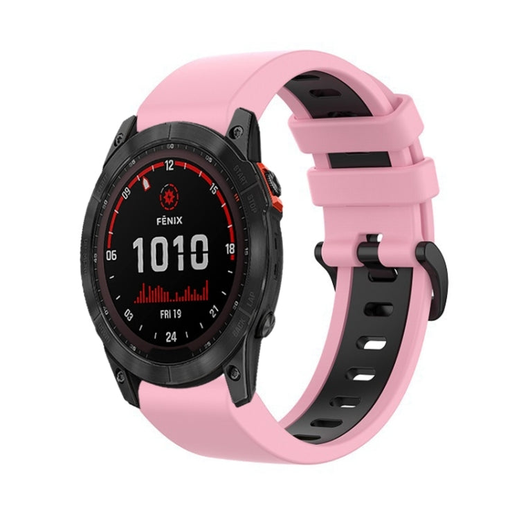 Compatible with Garmin Enduro 2 Sports Two-Color Silicone Watch Band(Pink+Black) - free shipping - PMC TechLife - Order now!