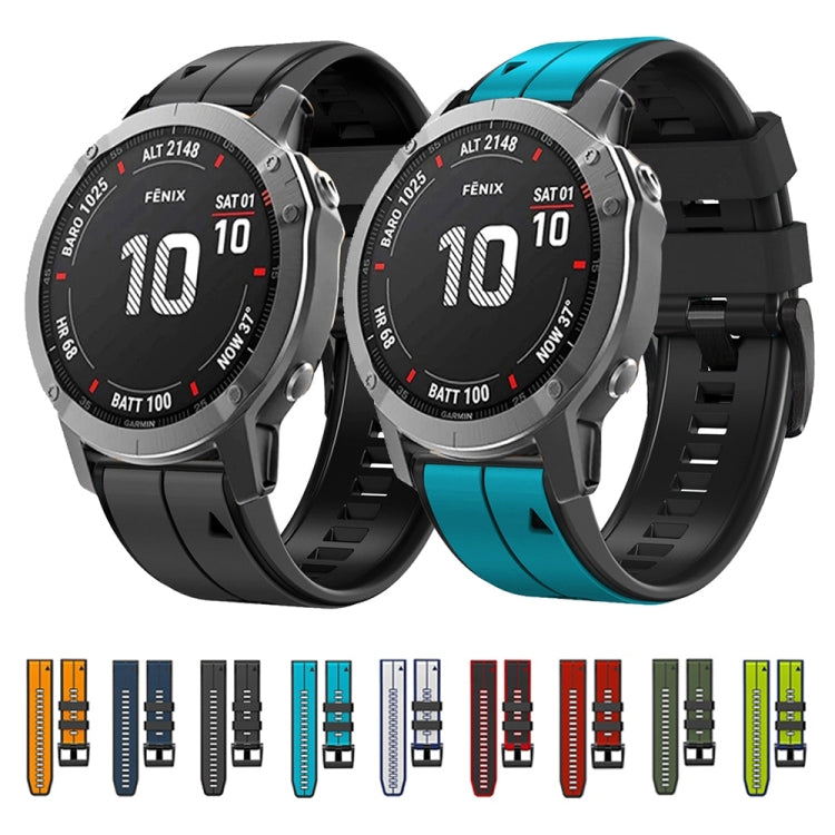 Compatible with Garmin Epix Pro 51mm Sports Two-Color Silicone Watch Band(Orange+Black) - free shipping - PMC TechLife - Order now!