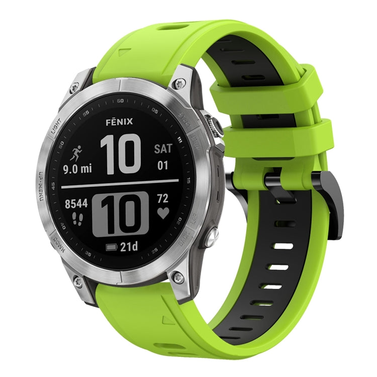 Compatible with Garmin Instinct 2 Solar Sports Two-Color Silicone Watch Band(Lime Green+Black) - free shipping - PMC TechLife - Order now!