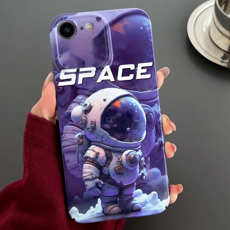 For iPhone SE 2022 / 2020 / 8 / 7 Painted Pattern Precise Hole PC Phone Case(Purple Astronaut) - iPhone SE 2022 / 2020 / 8 / 7 Cases by PMC TechLife | Online Shopping South Africa | PMC TechLife