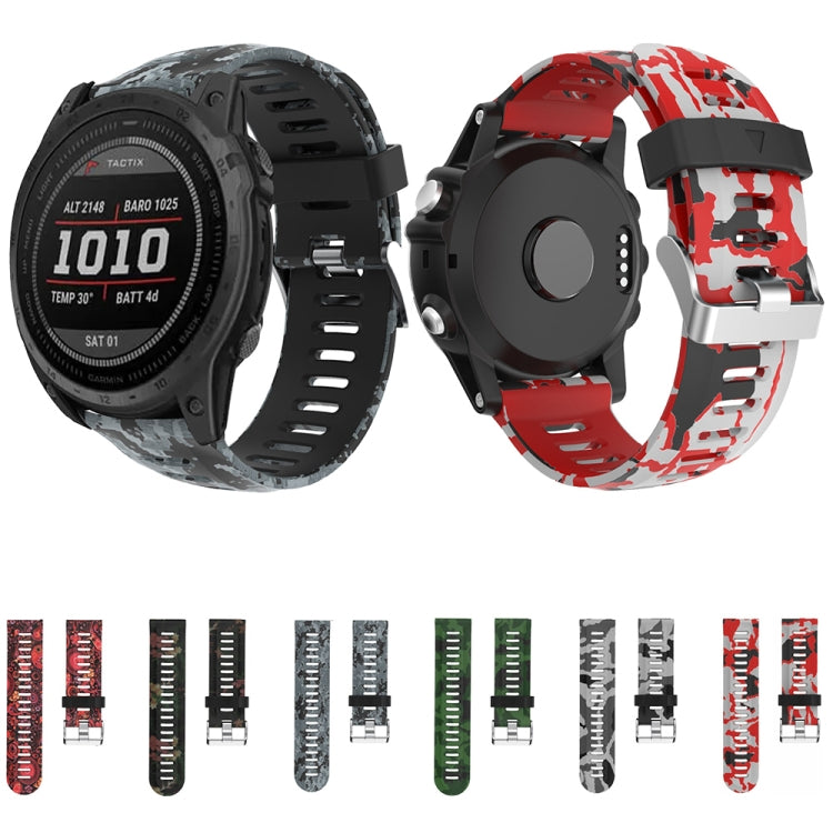 Compatible with Garmin Enduro 2 Camouflage Printed Silicone Watch Band(Grey+Army Camouflage) - free shipping - PMC TechLife - Order now!