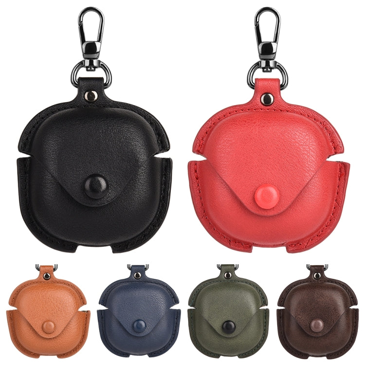 For Samsung Galaxy Buds Live / Pro Leather TWS Earphone Protective Case with Hook(Black) - Samsung Earphone Case by PMC TechLife | Online Shopping South Africa | PMC TechLife