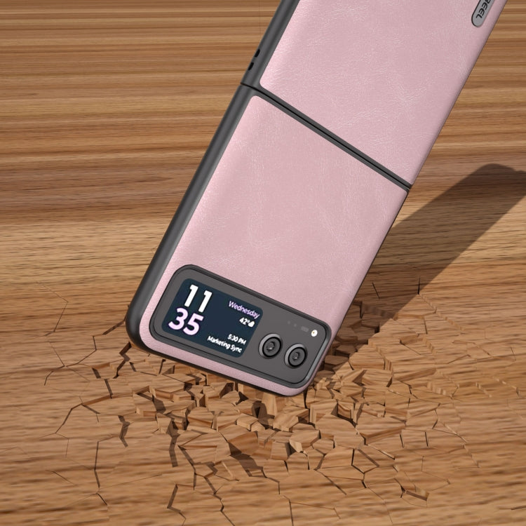 For Motorola Razr 40 ABEEL Cowhide Texture PU Phone Case(Pink) - free shipping - PMC TechLife - Order now!