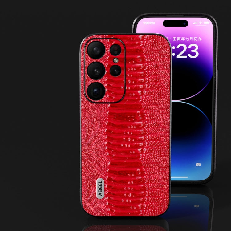 For Samsung Galaxy S23 Ultra 5G ABEEL Genuine Leather Weilai Series Phone Case(Red) - free shipping - PMC TechLife - Order now!