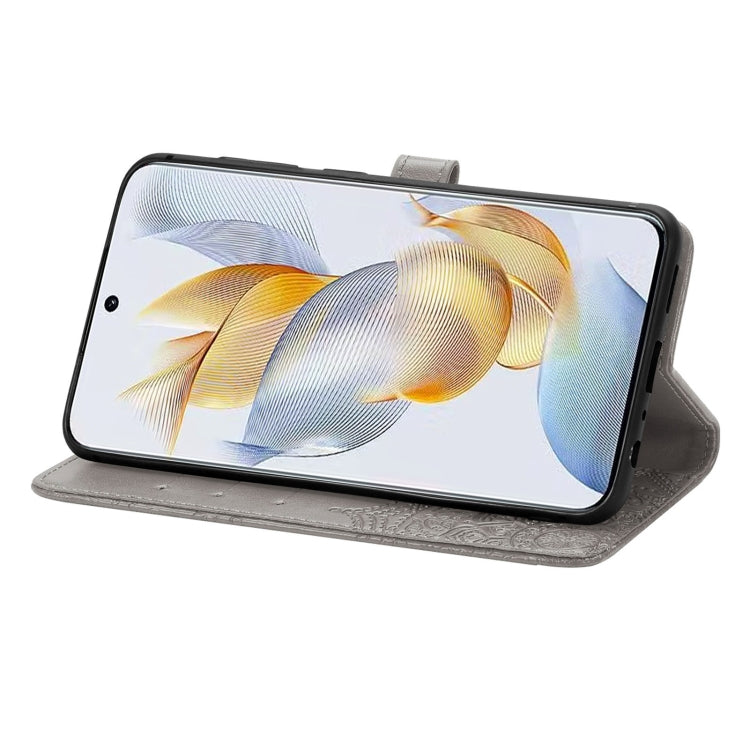 For Honor 90 5G Mandala Flower Embossed Leather Phone Case(Grey) - Honor Cases by PMC TechLife | Online Shopping South Africa | PMC TechLife | Buy Now Pay Later Mobicred