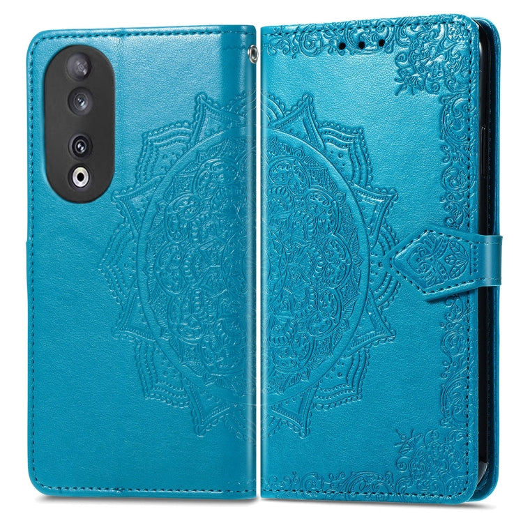 For Honor 90 5G Mandala Flower Embossed Leather Phone Case(Blue) - Honor Cases by PMC TechLife | Online Shopping South Africa | PMC TechLife | Buy Now Pay Later Mobicred