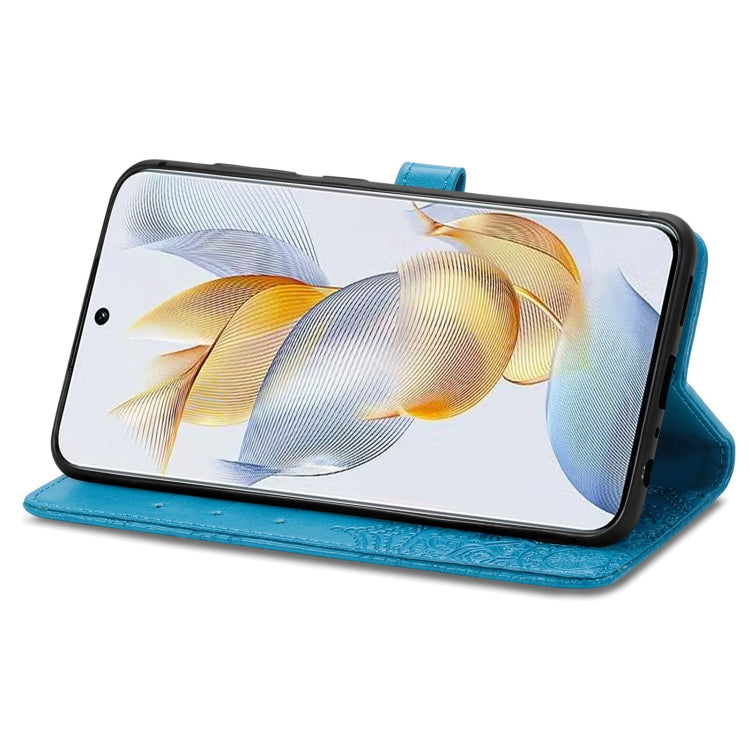 For Honor 90 5G Mandala Flower Embossed Leather Phone Case(Blue) - Honor Cases by PMC TechLife | Online Shopping South Africa | PMC TechLife | Buy Now Pay Later Mobicred