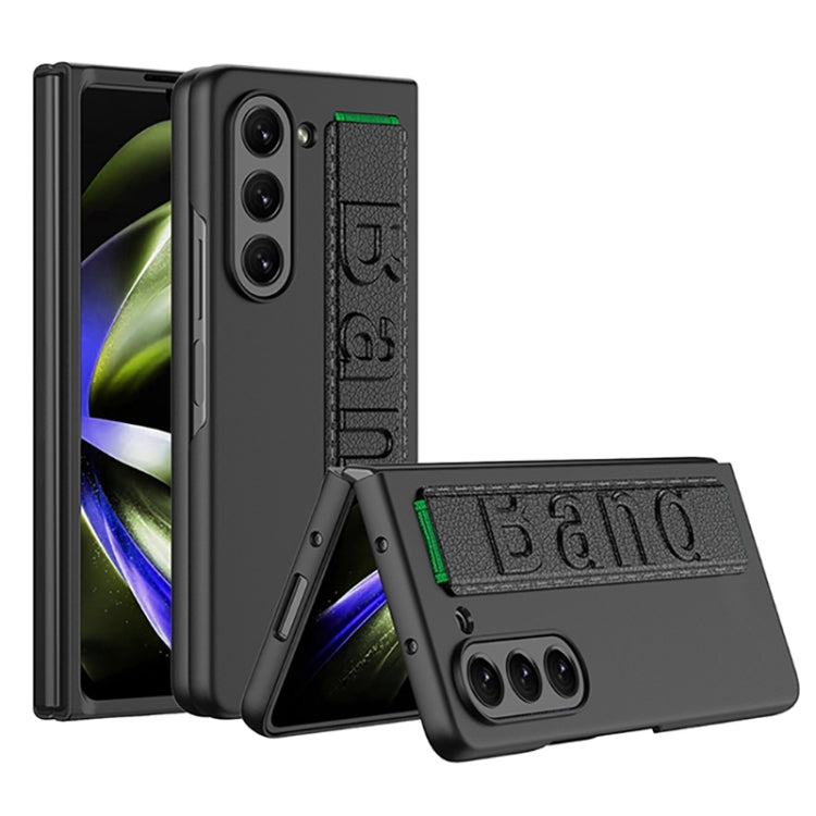 For Samsung Galaxy Z Fold5 5G GKK Ultra-thin Wristband Shockproof Phone Case with Holder(Black) - Galaxy Z Fold5 Cases by GKK | Online Shopping South Africa | PMC TechLife | Buy Now Pay Later Mobicred