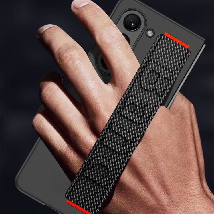 For Samsung Galaxy Z Fold5 5G GKK Ultra-thin Wristband Shockproof Phone Case with Holder(Carbon Fiber) - Galaxy Z Fold5 Cases by GKK | Online Shopping South Africa | PMC TechLife | Buy Now Pay Later Mobicred