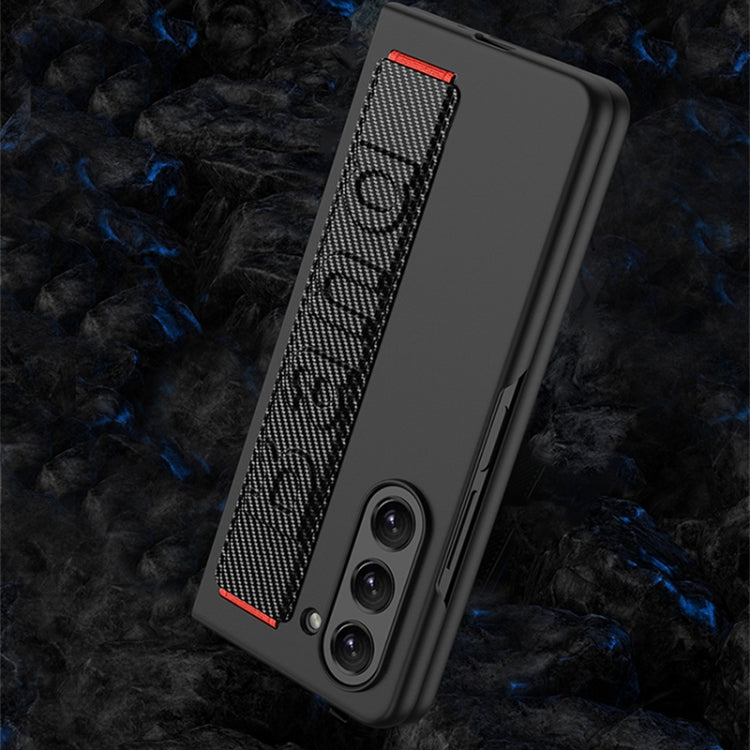 For Samsung Galaxy Z Fold5 5G GKK Ultra-thin Wristband Shockproof Phone Case with Holder(Carbon Fiber) - Galaxy Z Fold5 Cases by GKK | Online Shopping South Africa | PMC TechLife | Buy Now Pay Later Mobicred