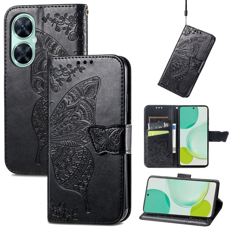 For Huawei nova 11i / Enjoy 60 Pro Butterfly Love Flower Embossed Flip Leather Phone Case(Black) - free shipping - PMC TechLife - Order now!
