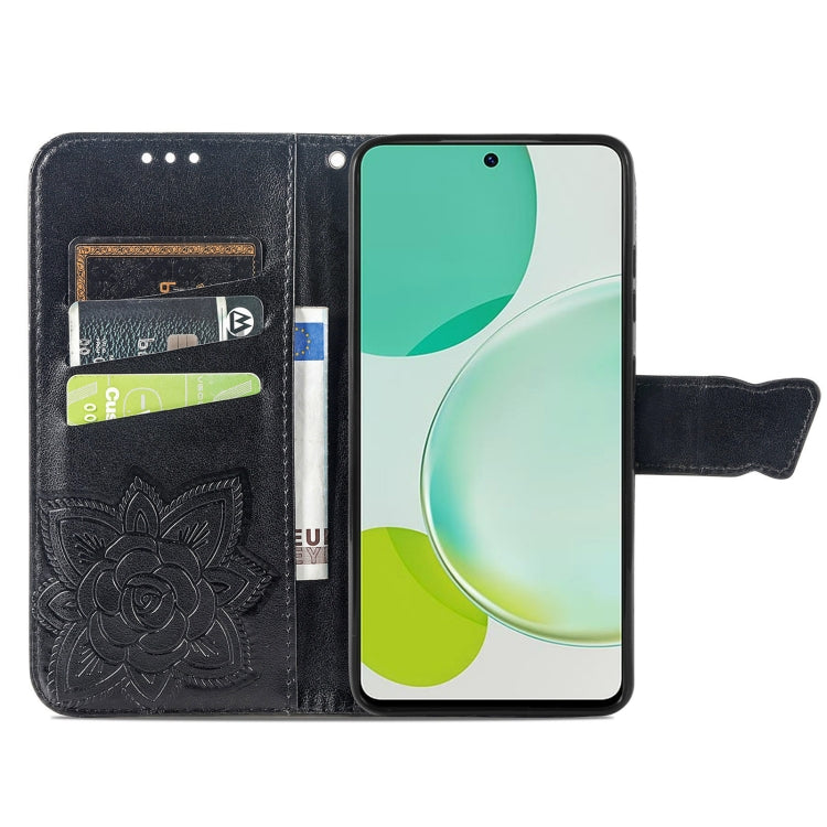 For Huawei nova 11i / Enjoy 60 Pro Butterfly Love Flower Embossed Flip Leather Phone Case(Black) - free shipping - PMC TechLife - Order now!