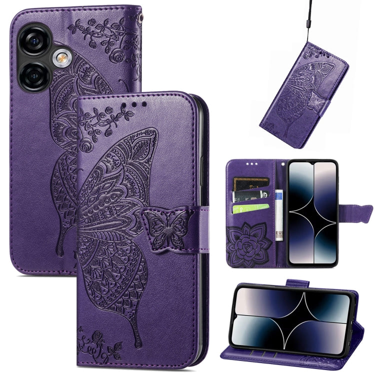 For Ulefone Note 16 Pro Butterfly Love Flower Embossed Leather Phone Case(Dark Purple) - free shipping - PMC TechLife - Order now!