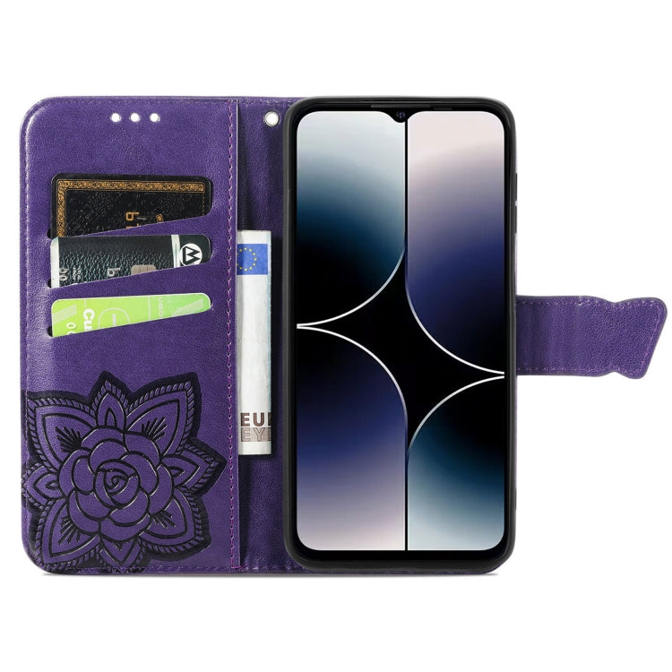 For Ulefone Note 16 Pro Butterfly Love Flower Embossed Leather Phone Case(Dark Purple) - free shipping - PMC TechLife - Order now!