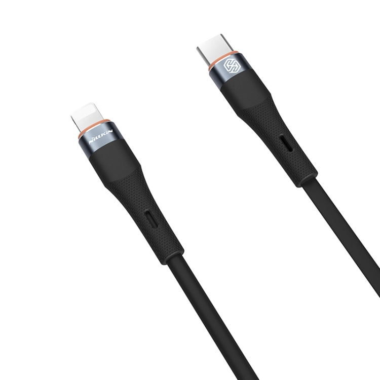 Nillkin 2.4A USB-C/Type-C to 8 Pin Silicone Data Cable, Length: 1.2m(Black) - 2 in 1 Cable by NILLKIN | Online Shopping South Africa | PMC TechLife | Buy Now Pay Later Mobicred