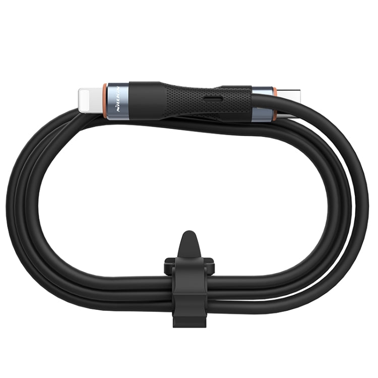 Nillkin 2.4A USB-C/Type-C to 8 Pin Silicone Data Cable, Length: 1.2m(Black) - 2 in 1 Cable by NILLKIN | Online Shopping South Africa | PMC TechLife | Buy Now Pay Later Mobicred