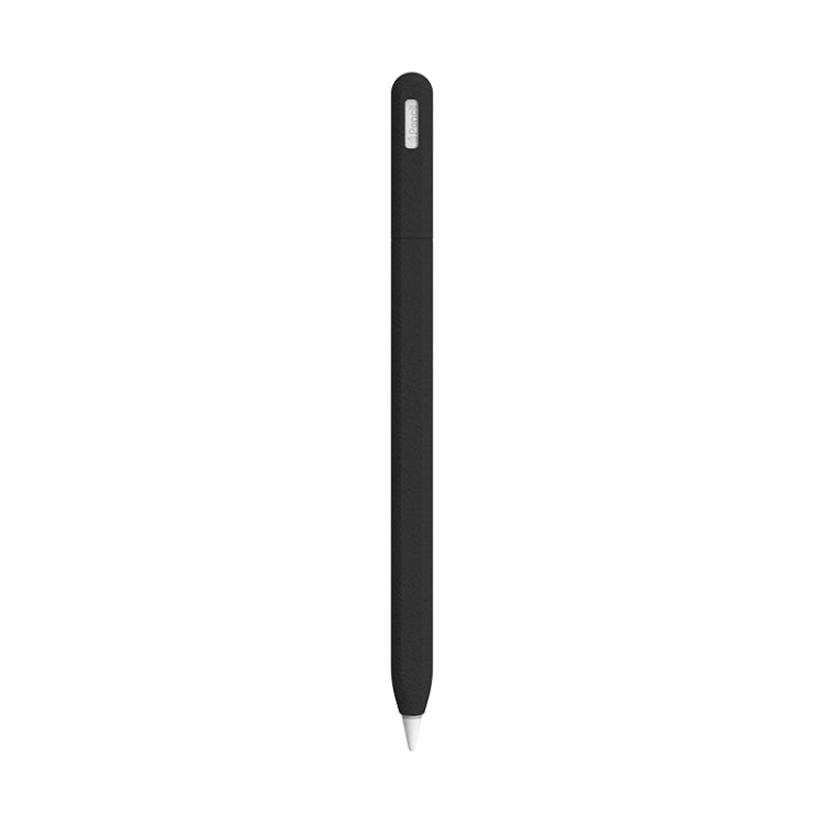 For Apple Pencil 2 LOVE MEI Frosted Leather Texture Silicone Protective Pen Case(Black) - Pencil Accessories by LOVE MEI | Online Shopping South Africa | PMC TechLife